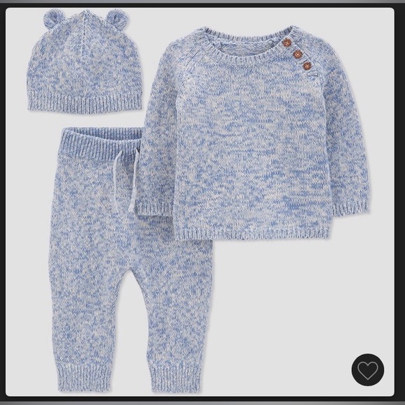 Carter’s Baby Boys’ Bear Marled Top and Bottom Set - Picture 4 of 5